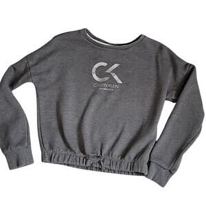 Girls Calvin Klein Performance Gray Long Sleeve Sweatshirt L 12/14